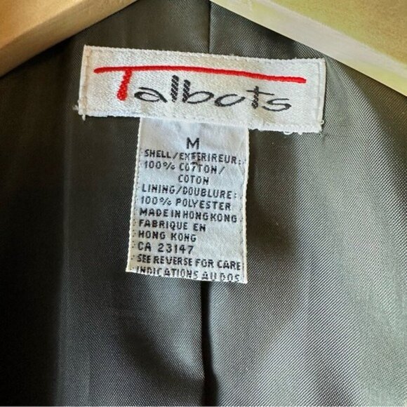 Talbots Blazer Women's Size Medium Olive Green Corduroy Button Up Jacket Cotton - Picture 9 of 11